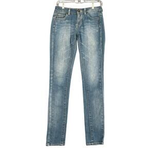 earth music ecology Blue Wash‎ Skinny Leg 5 Pocket Design Jeans Small